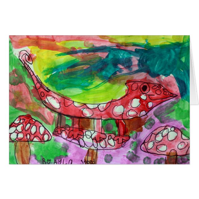 Cameleon Waterverf Card - Kunst door Ayla (Voorkant Horizontaal)