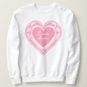Camelia Baker Pink Lace Heart Trui (Design voorkant)
