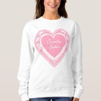 Camelia Baker Pink Lace Heart Trui