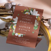  camelia. Bloemen terracotta bruiloft QR Kaart