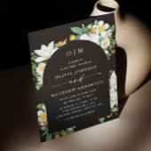  camelia. Bloemen zwarte boog bruiloft QR Kaart