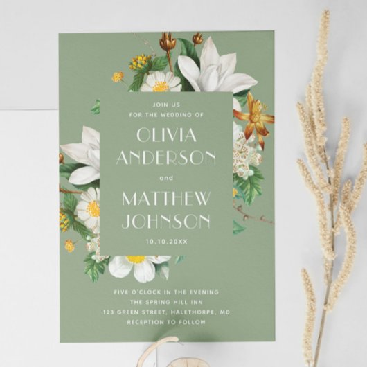  camelia. Bloemensalie groene bruiloft QR Kaart