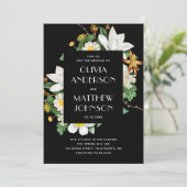  camelia. Bloom bloemenzwart bruiloft QR Kaart (Staand voorkant)