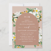  camelia. Bord roze bloemenboog bruiloft QR Kaart (Voorkant)