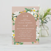  camelia. Bord roze bloemenboog bruiloft QR Kaart (Staand voorkant)