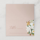 camelia. Elegante bloemenroze bord bruiloft Plaatskaartje (Buitenkant ongevouwen)