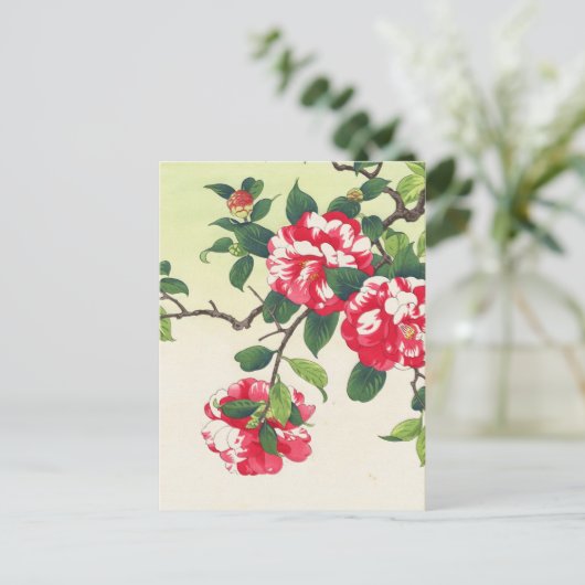 Camelia Nishimura Hodo ukiyo-e bloemen kunst Briefkaart (Staand voorkant)