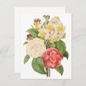 Camelias en Daffodils door Redoute Invitation (Voorkant / Achterkant)