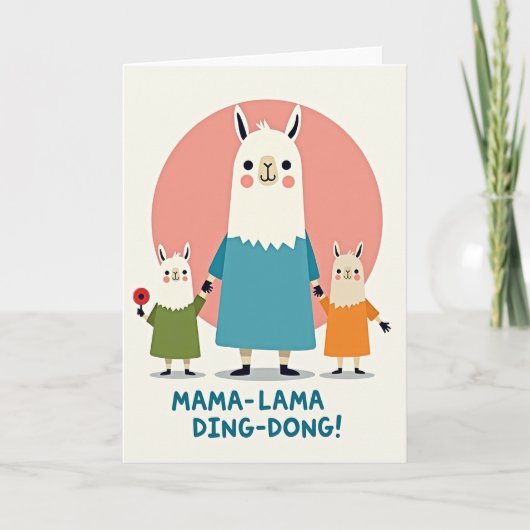 Camelid Familie Moederdag Kaart (Voorkant)