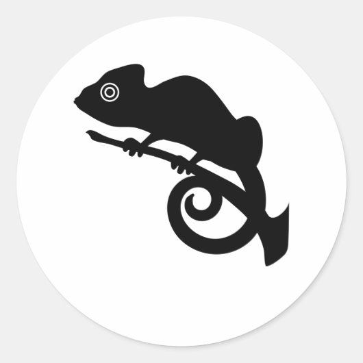 Camelion Lizard Gecko Amphibian Animal Oerwoud Gif Ronde Sticker (Voorkant)