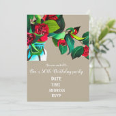 Camellia bloemkunst 50ste verjaardagsfeestje kaart (Staand voorkant)