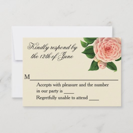  Camellia Botanical RSVP Kaartje (Voorkant)
