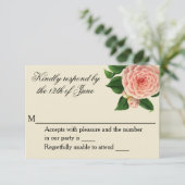  Camellia Botanical RSVP Kaartje (Staand voorkant)