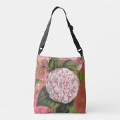  Camellia Elegante Antiek Botanische Collage Crossbody Tas (Achterkant)