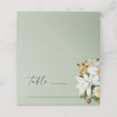 camellia Elegante bloemensalie groene bruiloft Plaatskaartje (Buitenkant ongevouwen)