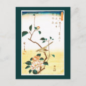 Camellia en Struik Warbler Hiroshige Fine Art Briefkaart (Voorkant)