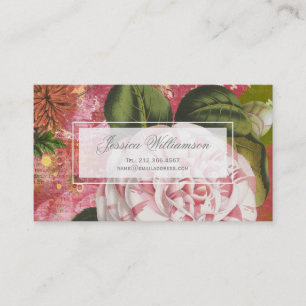  Camellia Floral Collage Visitekaartje