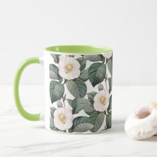 Camellia Florals op wit Mok