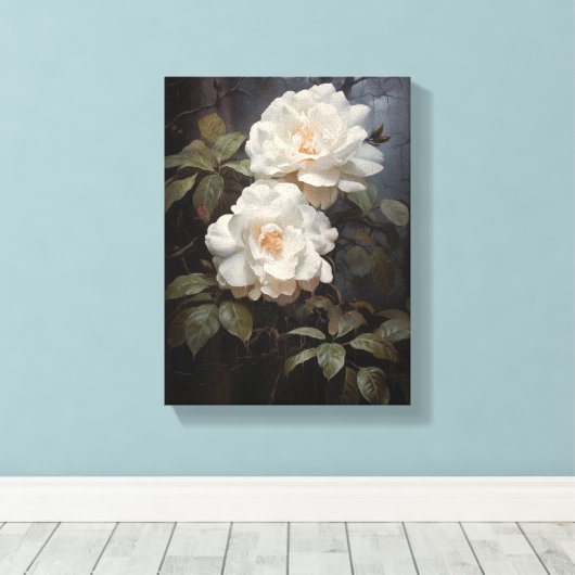  Camellia Flower Stretched Canvas Muurkunst (Insitu (Houten vloer))