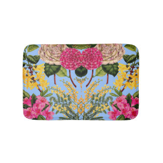 camellia, forsythia, rhododendron en acacia print badmat