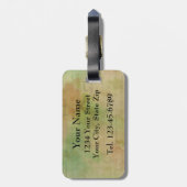  Camellia French Botanical Personalized Bagagelabel (Achterkant verticaal)