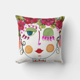 Camellia - Gypsy Garden Girl Cotton Pillow Kussen