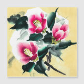 Camellia in de sneeuw geschilderd in sumie technie (Voorkant)