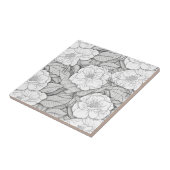 Camellia in zwart-wit tegeltje (Zijkant)