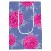 Camellia inkt kunst heet roze en blauwe bruiloft g medium cadeauzakje (Achterkant)
