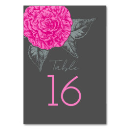 Camellia inkt roze grijze bruidruittabelnummers kaart