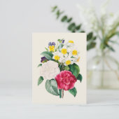  Camellia Narcissus en Pansy Flowers Briefkaart (Staand voorkant)