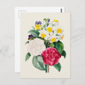  Camellia Narcissus en Pansy Flowers Briefkaart (Voorkant / Achterkant)
