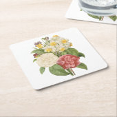 camellia, narcissus, pansy door Redouté Kartonnen Onderzetters (Schuin)