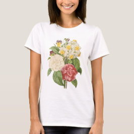 camellia, narcissus, pansy door Redouté T-shirt