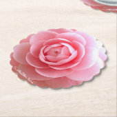 Camellia "Otome-tsubaki" [Paper Coaster] Kartonnen Onderzetters (Gekanteld)