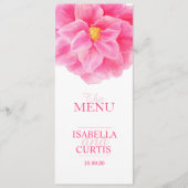 Camellia pink trouwdinermenu menu (Voorkant)
