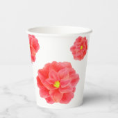 Camellia red waterverf art floral custom bruiloft papieren bekers (Achterkant)