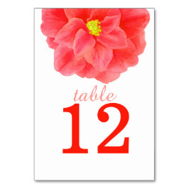 Camellia rode kunst bruiloft tafel nummers kaart