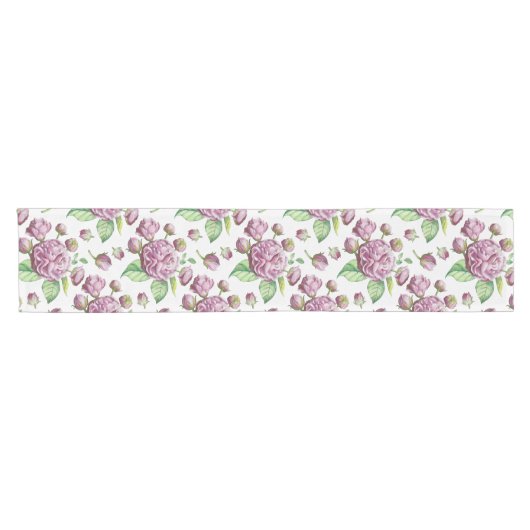 Camellia Roos Garden Flowers Short Table Runner Korte Tafelloper (Horizontaal)