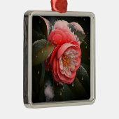 Camellia Square Glass Ornament (Rechts)