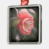 Camellia Square Glass Ornament (Links)