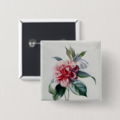 Camellia Vierkante Button 5,1 Cm (Voorkant /achterkant)