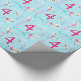 Camellia waterverf ballet zwann vierde verjaardags cadeaupapier