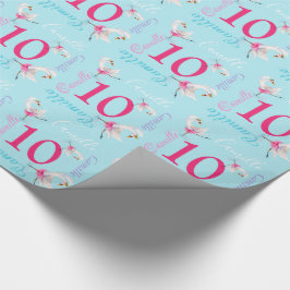 Camellia waterverf balletzwaan 10th birthday wrap cadeaupapier