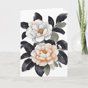 Camellia - Waterverf bloemen Kaart