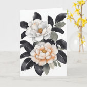 Camellia - Waterverf bloemen Kaart (Gele Bloem)