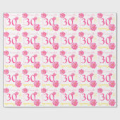 Camellia waterverf flower name 30e verjaardagsomsl cadeaupapier (Vlak)