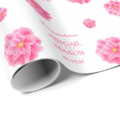 Camellia waterverf flower name bruiloft cadeaupapier (Rol Hoek)