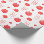 Camellia waterverf flower red white bruiloft cadeaupapier (Hoek)