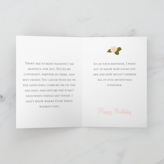 Camellias in Bloom zuster Birthday Kaart (Binnen)